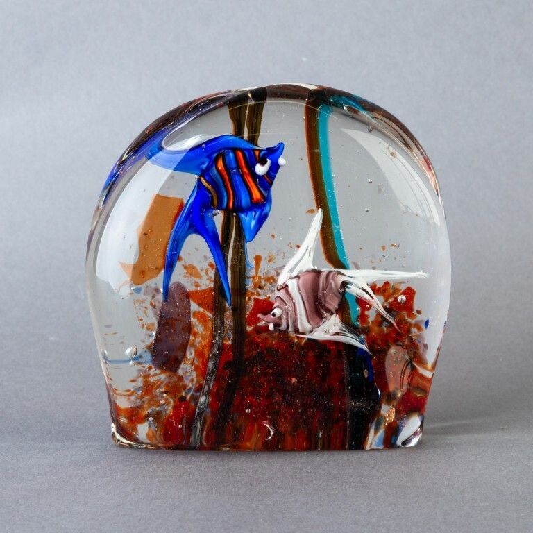 Murano Venetian Hand Blown Glass Fish Paperweight