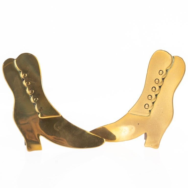 Antique Pair Of Victorian Brass Novelty Boots