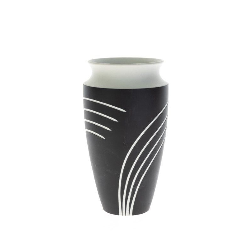 Mid Century Wedgwood Black Jasperware Porcelain Symmetry Vase photo furniture