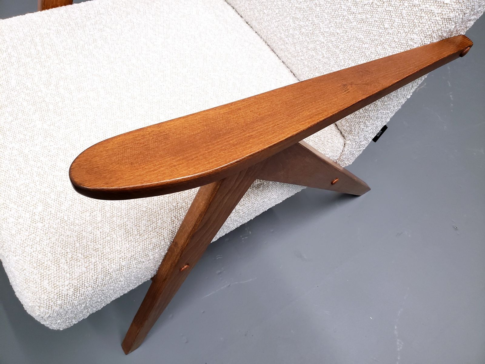 1960 Mid Century Easy Chair Model B 310 Var In Ivory Boucle photo furniture