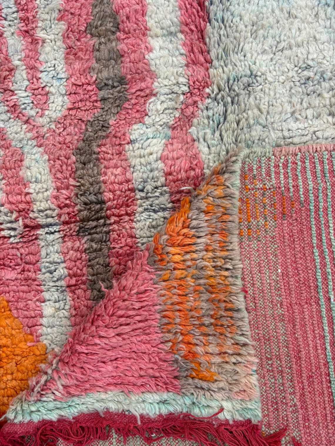 Boho Chic Moroccan Boujaad Wool Rug  Colorful Moroccan Berber Carpet Moroccan Interior Rug photo for sale