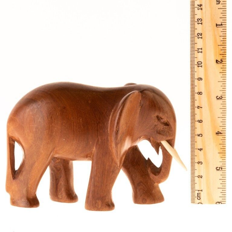 African Ethnographic Mid Century Wood Carving Elephant Sculpture photo Art