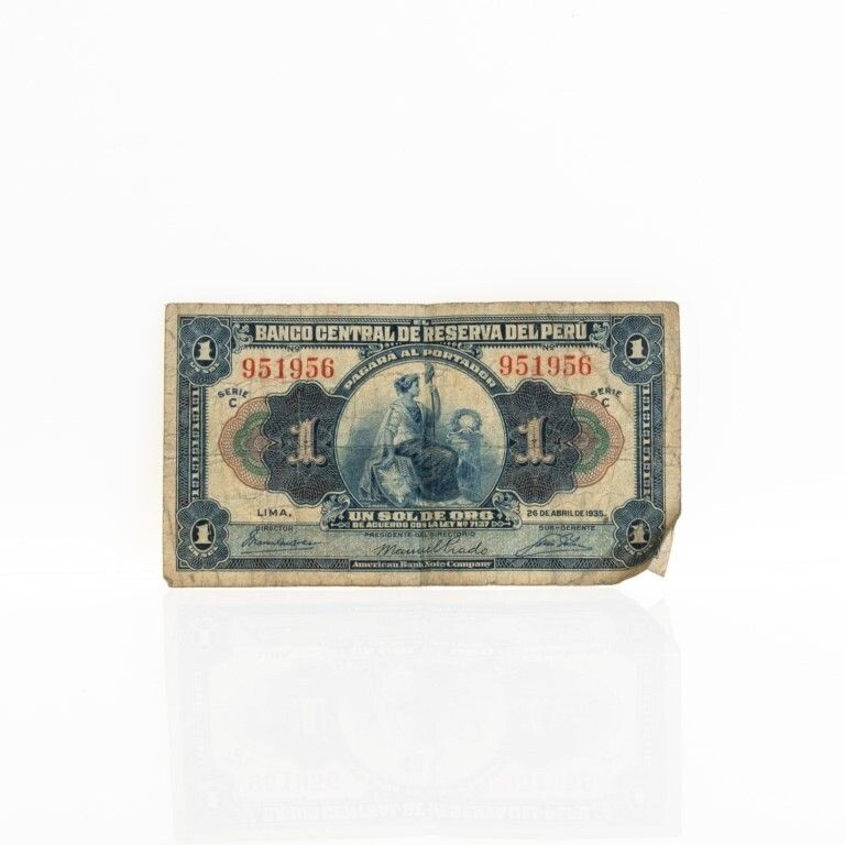 1 Sol De Oro Banknote From Banco Central De Reserva Del Peru, Dated 1935