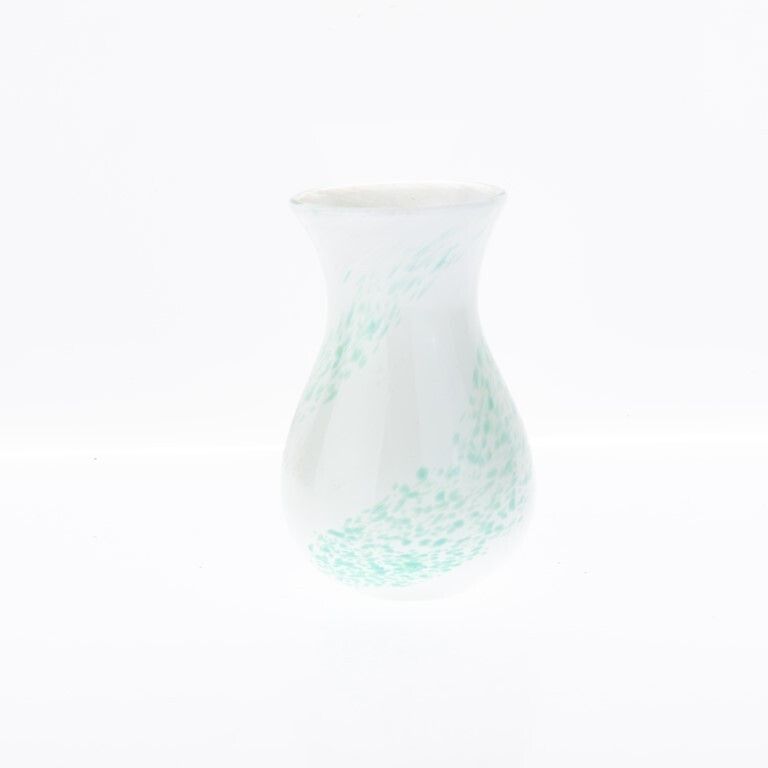 Mid Century Caithness Scottish Mottled Green And White Studio Glass Vase photo Home Decor