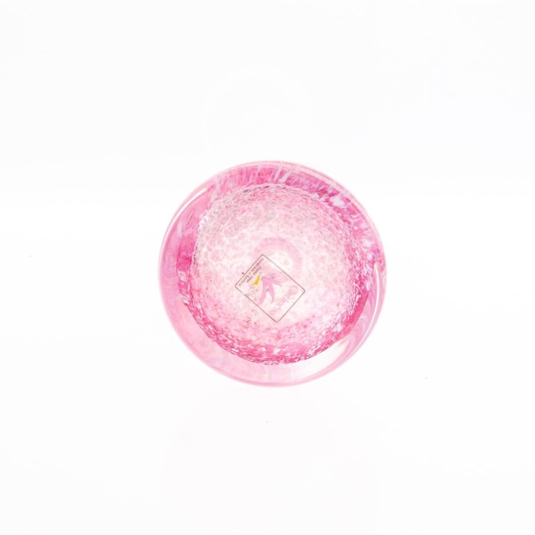 Mid Century Scottish Caithness Pink Splatter Glass Vase photo furniture