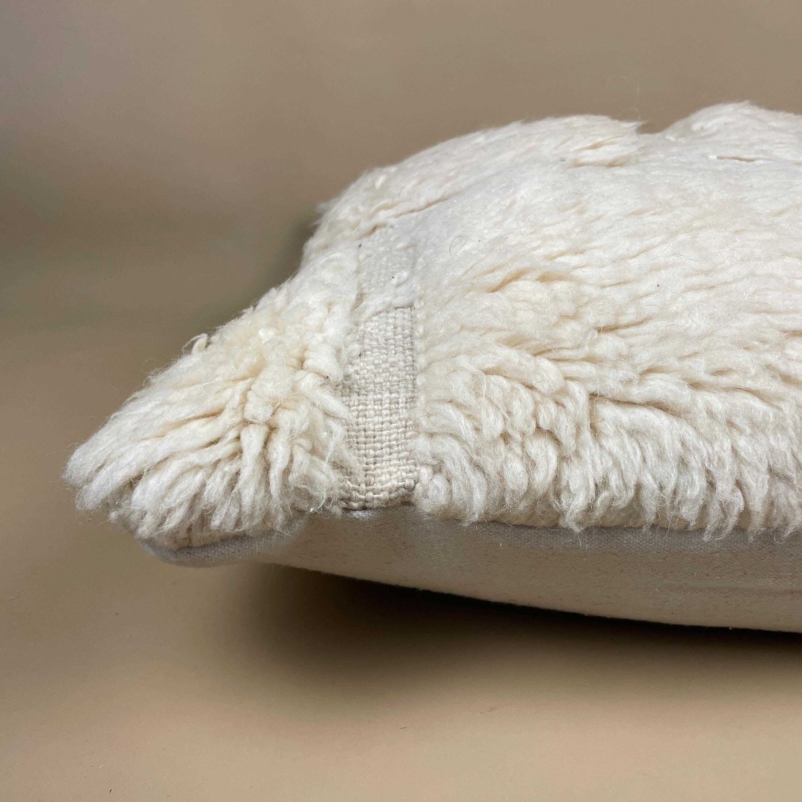 Antique Kilim Cushion Moroccan Rug Carpet Pillow Feather Filled Handwoven Patterned 50x50cm Scatter Vintage Square Pattern Cream Berber photo 50.0
