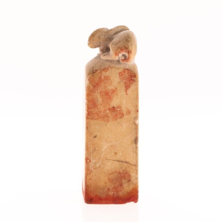 Mid Century Chinese Carved Stone Rabbit Desk Seal photo furniture