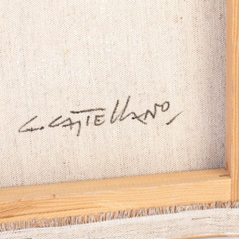 Large Signed Carmelo Castellano (1925 2012) Abstract Oil Painting On Canvas photo 375.0