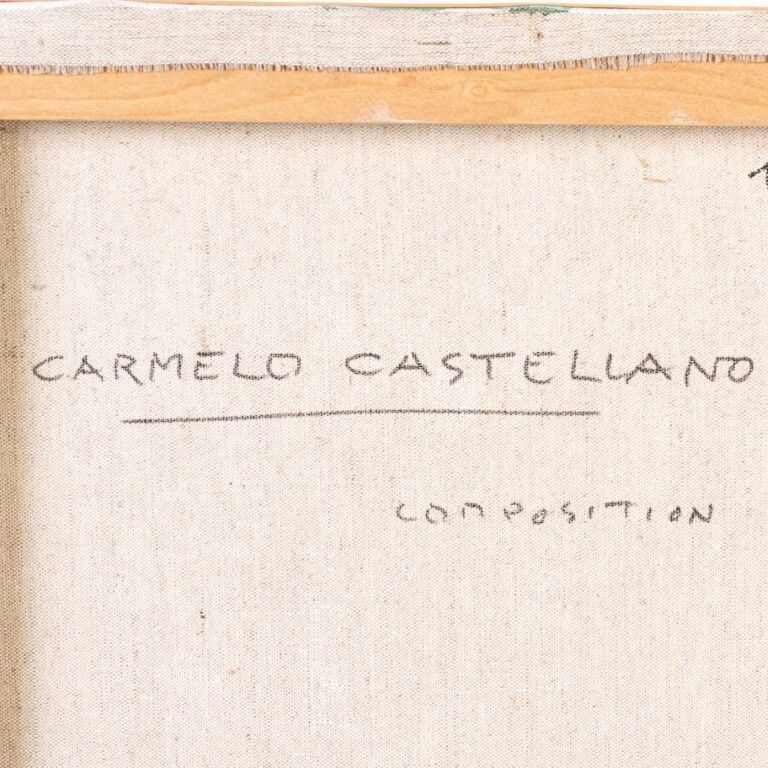 Large Signed Carmelo Castellano (1925 2012) Abstract Oil Painting On Canvas photo vinterior