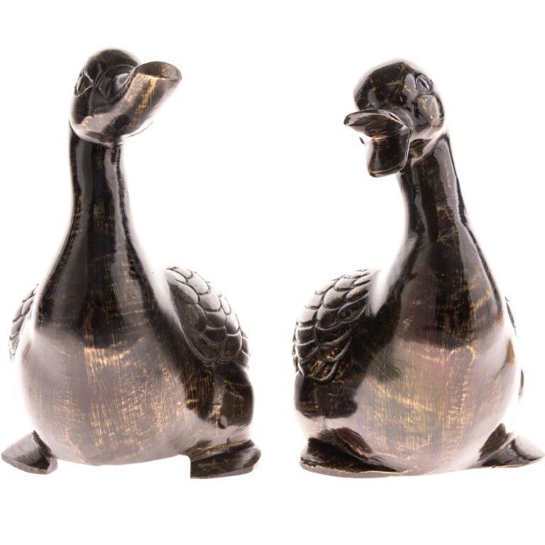 Mid Century Pair Of Bronze Duck Sculptures