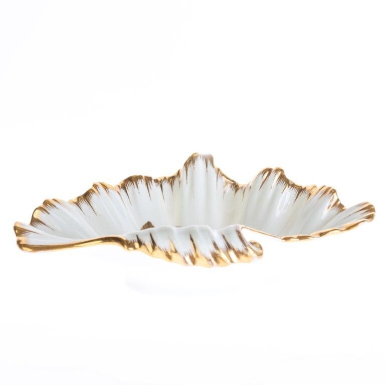 Antique 18th Century Wedgwood Gilt Creamware Earthenware Pottery Rococo Style Dish Hand Painted With Nautilus photo 225.0