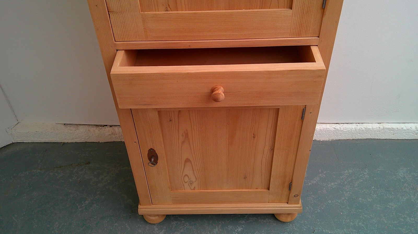 A Plain Antique Pine 1 Drawer Bathroom Cupboard To Wax/Paint photo Furniture