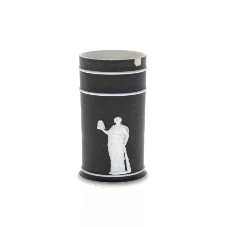 Antique Wedgwood Black Basalt Jasperware Ceramic Porcelain Vase