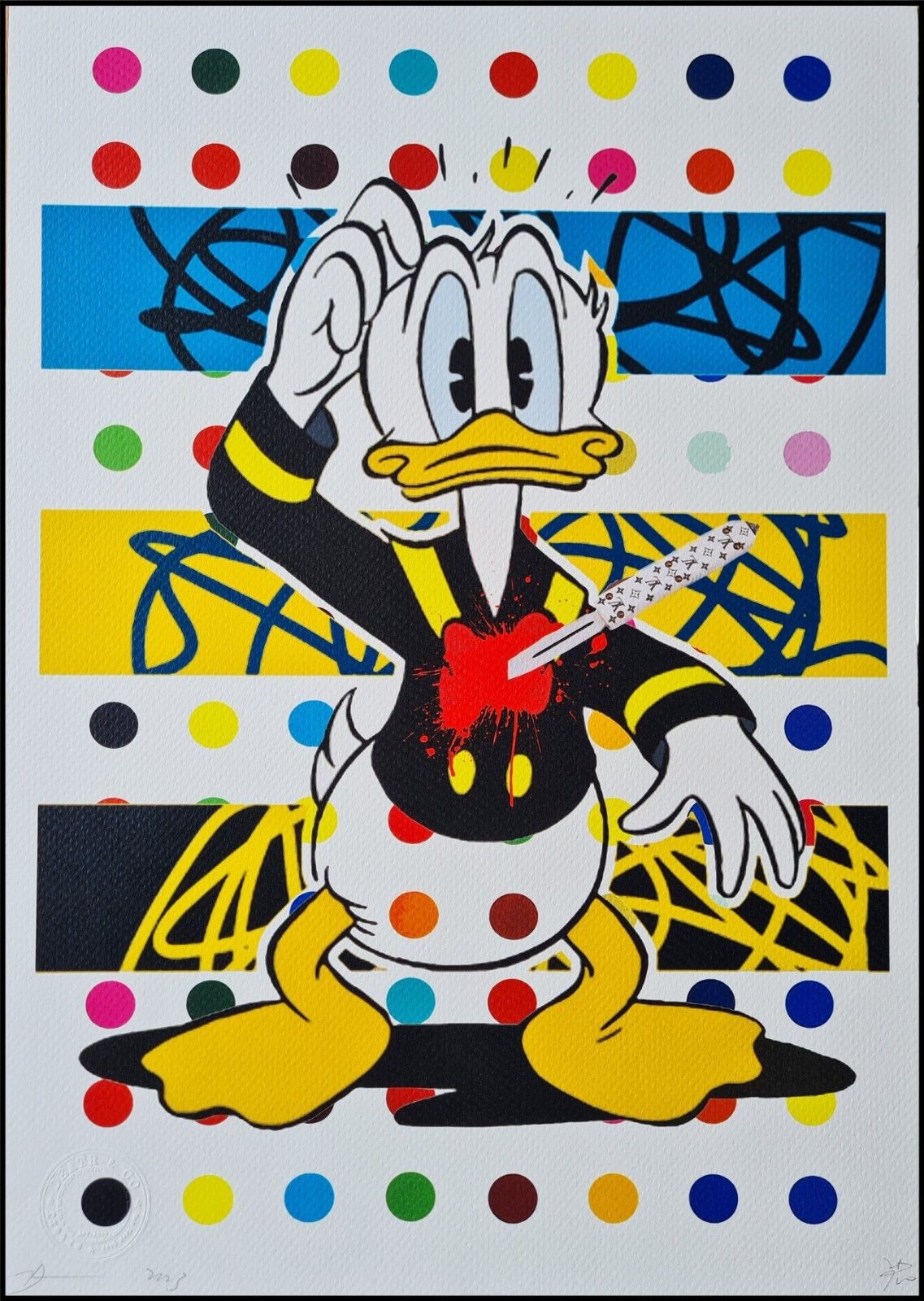 Death Nyc * Donald Duck * 45 X 32 Cm * Signed * Limited * Certificate # XX/120