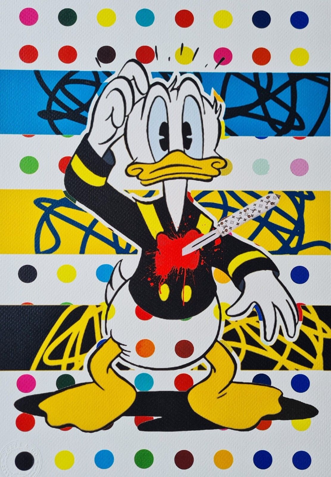 Death Nyc * Donald Duck * 45 X 32 Cm * Signed * Limited * Certificate # XX/120 photo furniture
