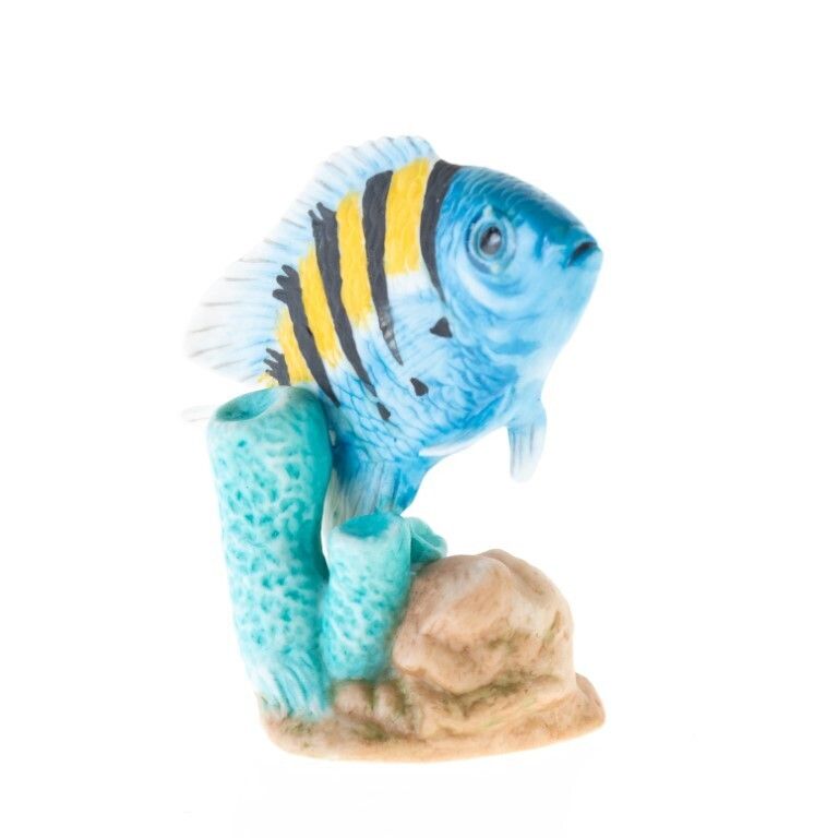 Franklin Mint Hand Painted Fine Porcelain Exotic Fish Sculpture
