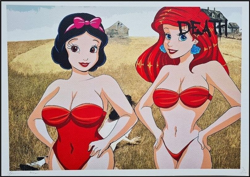 Death Nyc *Snow White & Arielle *45 X 32 Cm*Signed *Limited*Certificate