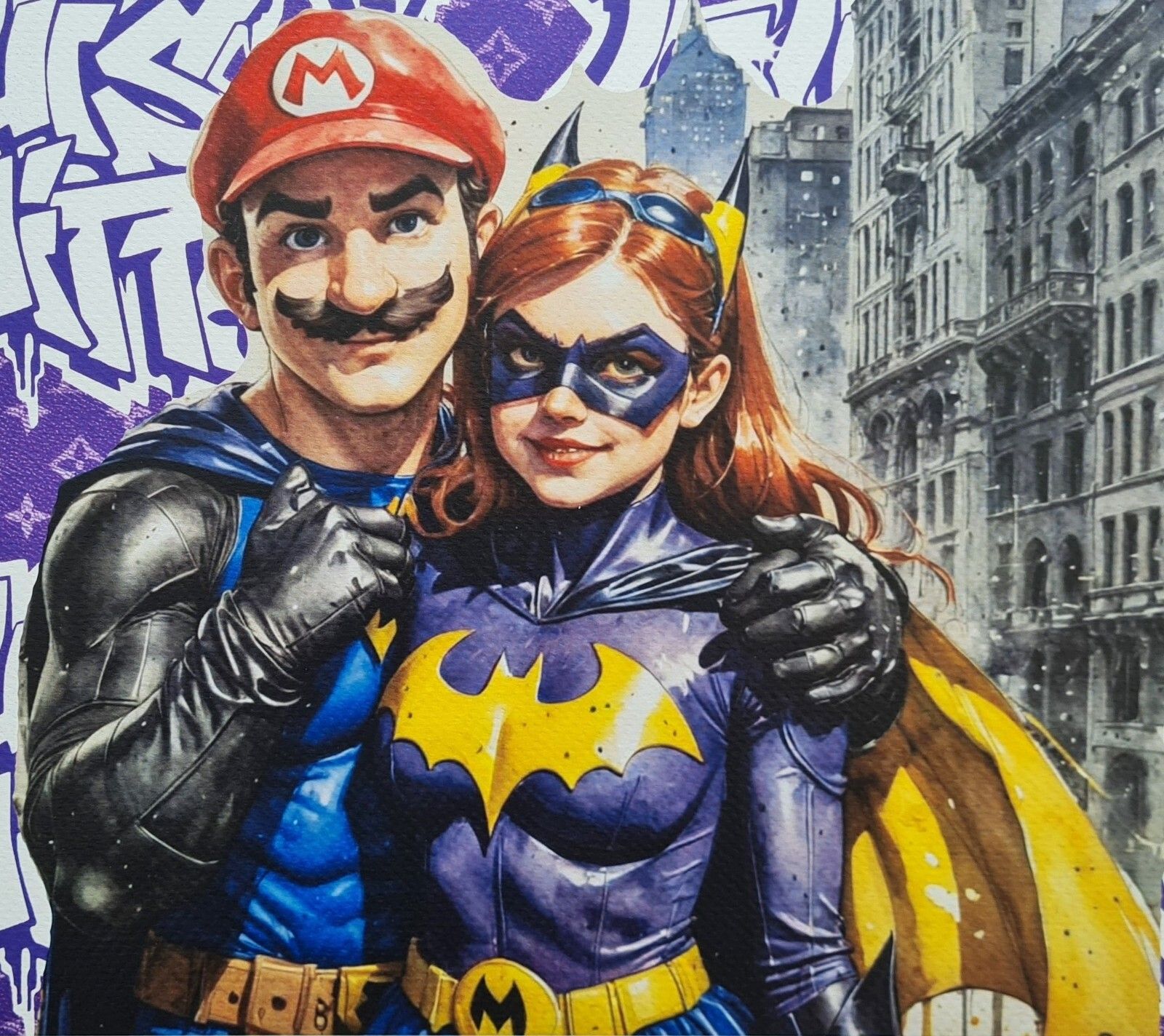 Death Nyc * Batgirl & Mario * 45 X 32 Cm * Signed * Limited * Certificate # XX/120 photo for sale