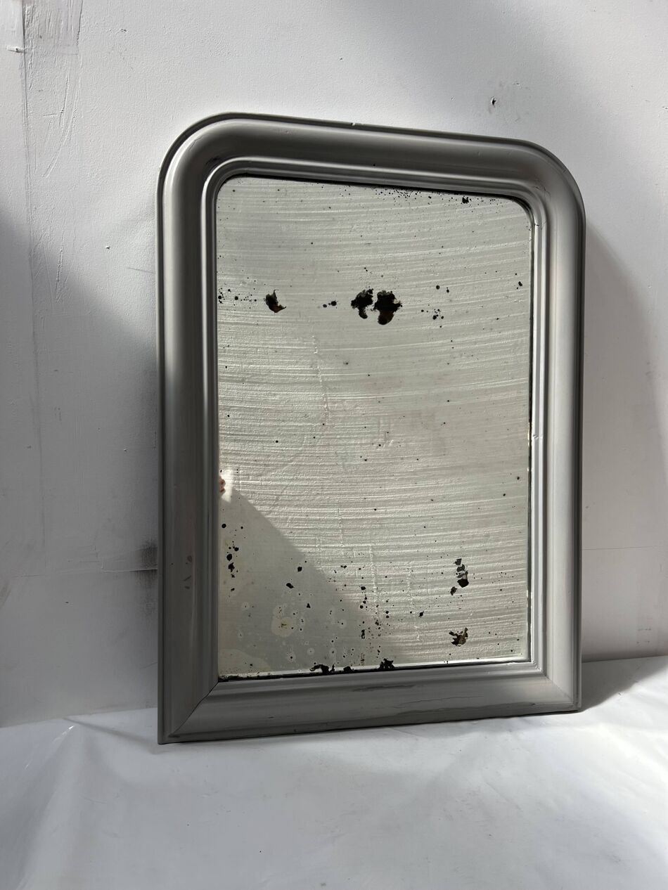 Louis Philippe Mirror In Wood And Patinated Stucco, 19th Century photo for sale