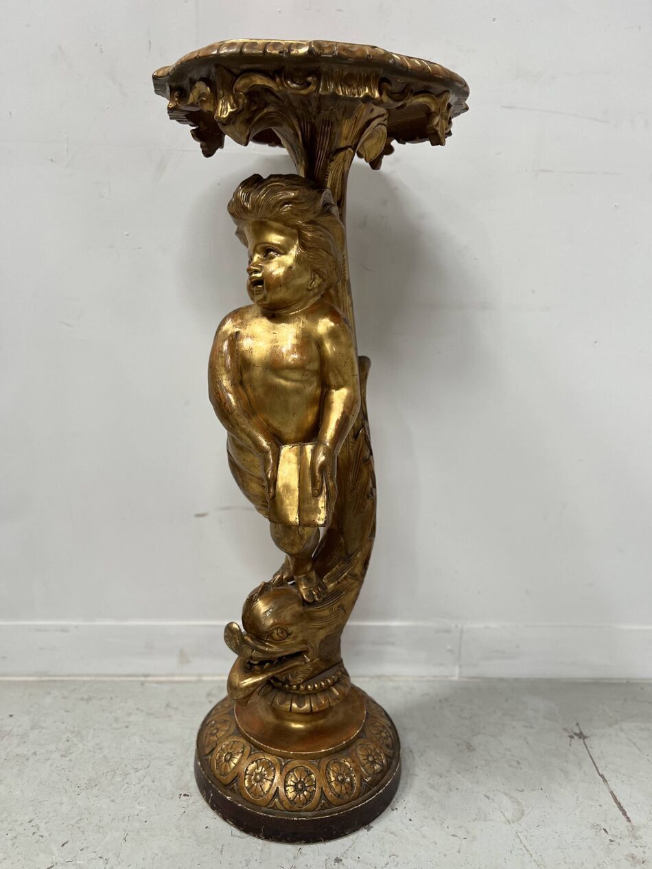 photo furniture 19th Century Gilded Carved Wooden Presentation Column