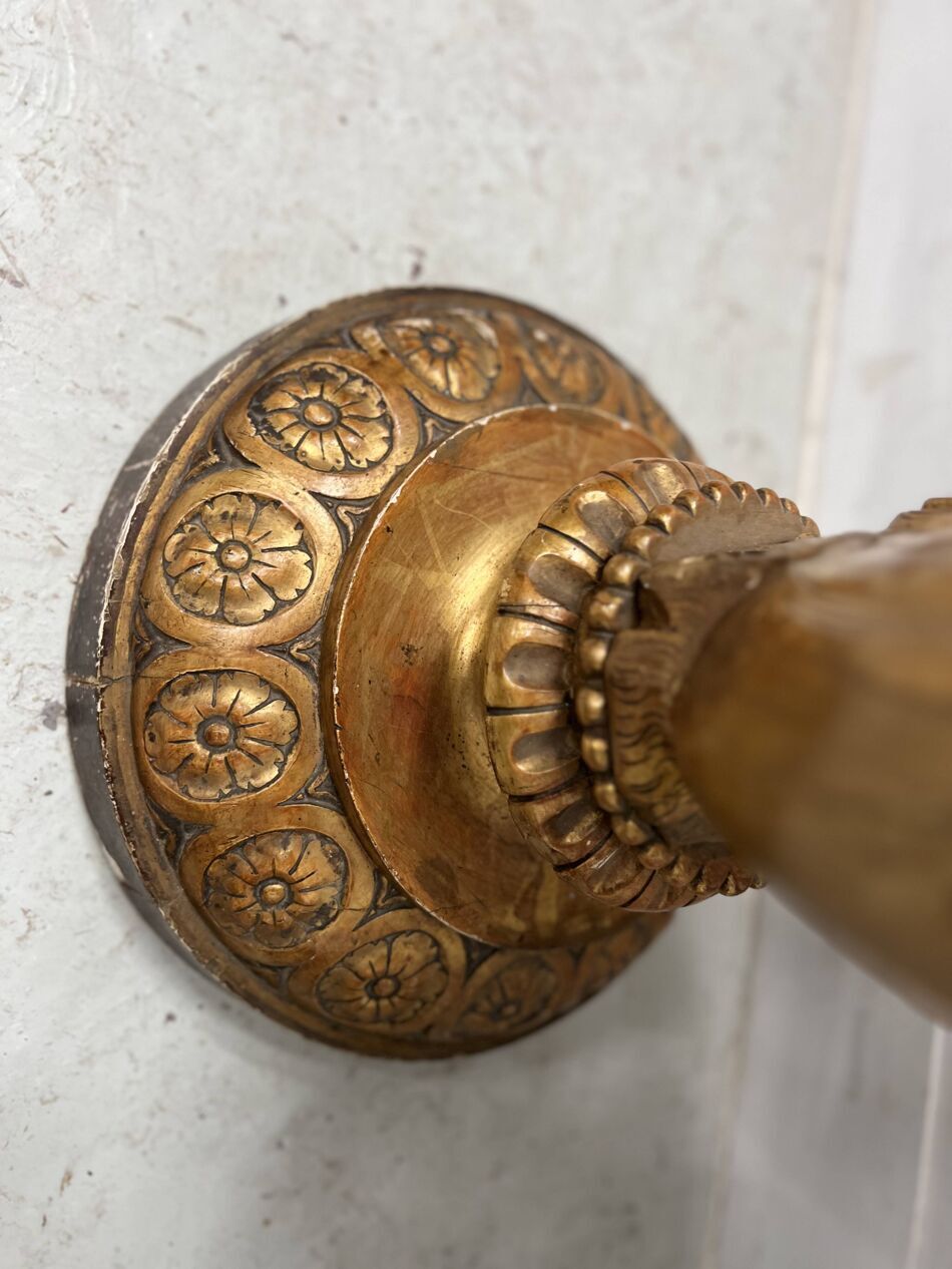 photo for sale 19th Century Gilded Carved Wooden Presentation Column
