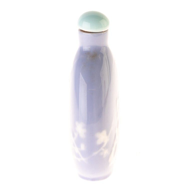 Chinese Qing Dynasty Lavender Ground Cameo Overlay Porcelain Prunus Snuff Bottle photo furniture