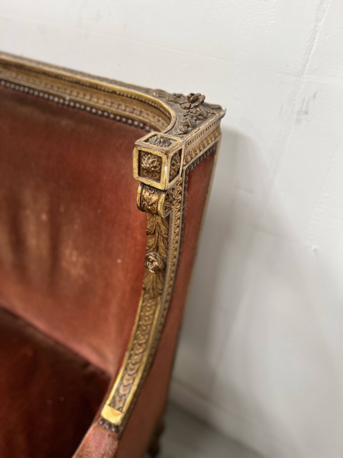 Two Louis XVI Style Wing Chairs In Gilded Wood, 20th Century photo 1289.025