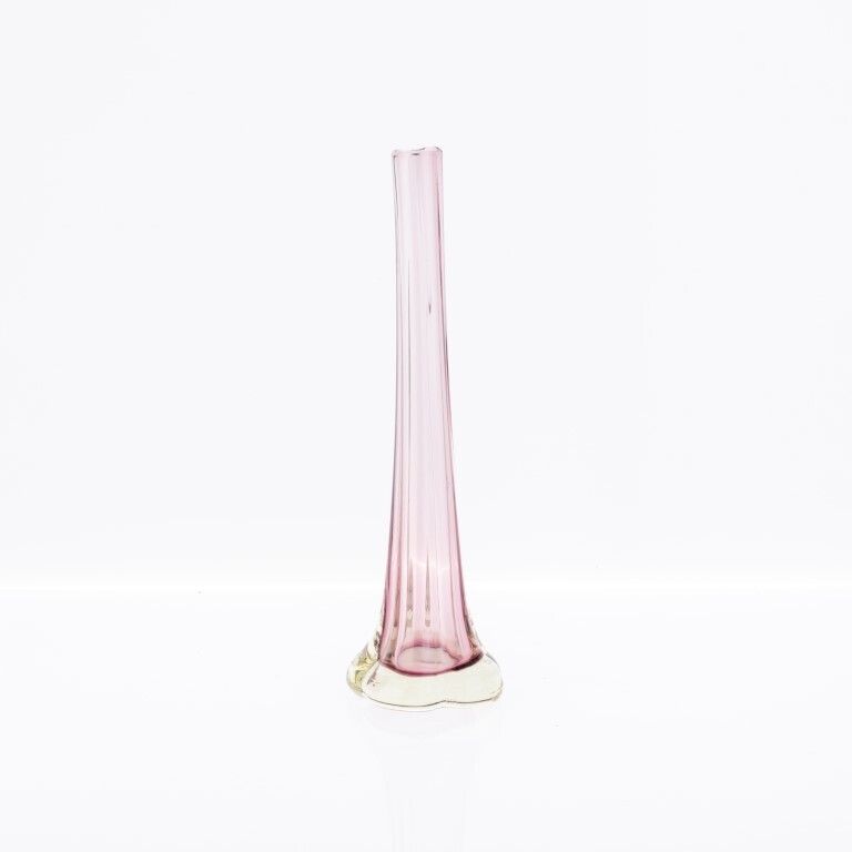 Mid Century Hand Blown Violet Glass Spill Vase photo Home Decor