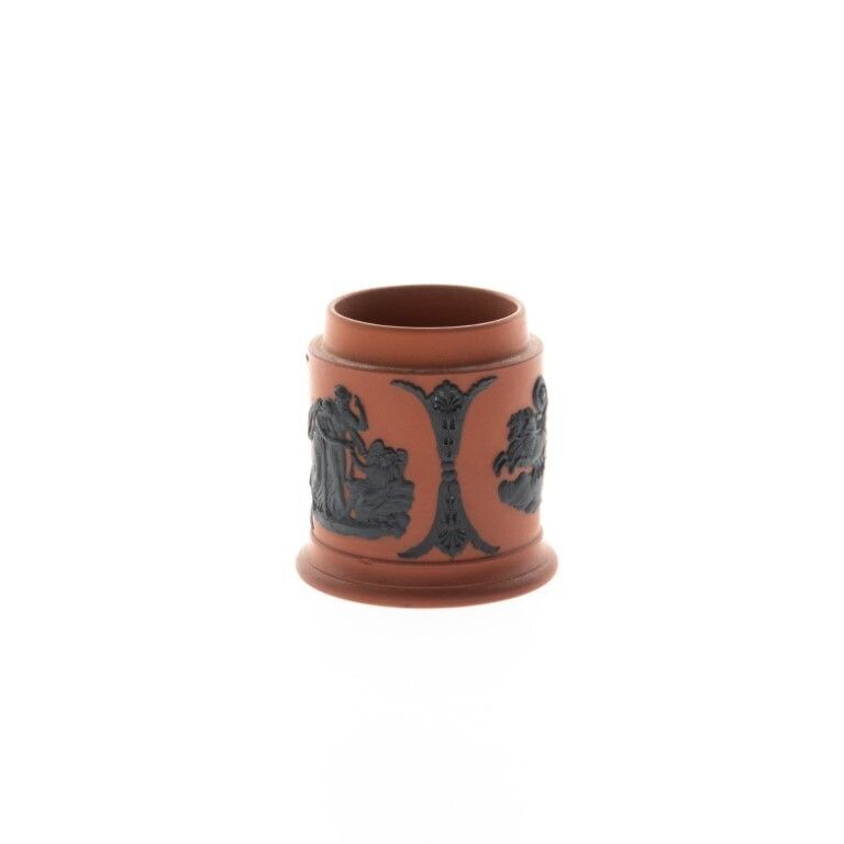Antique Wedgwood Basalt Jasperware Ceramic & Terracotta Rosso Anticco Vase 19th Century photo for sale