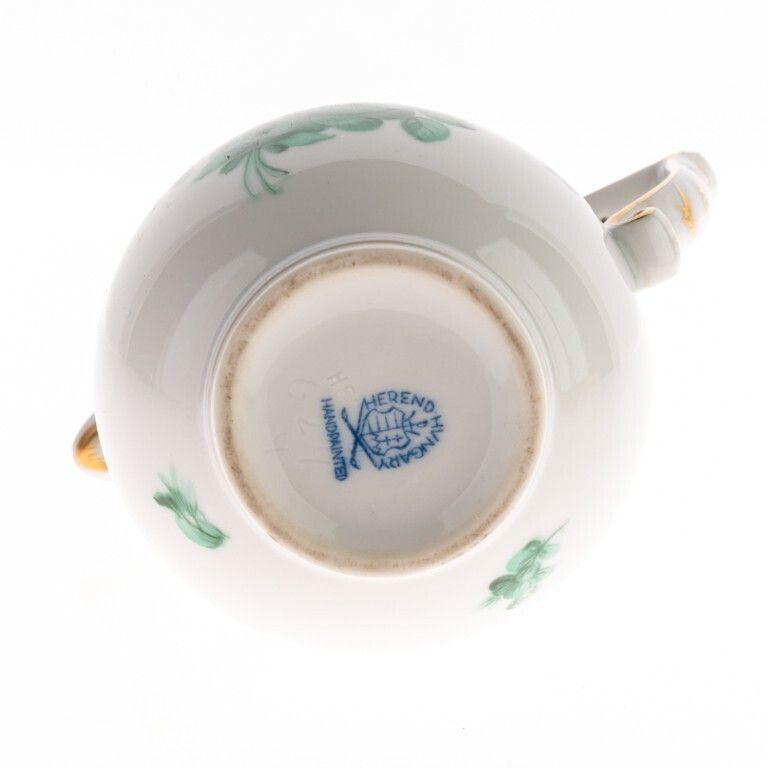 Herend Hungary “Chinese Bouquet” Pattern Fine Gilt Porcelain Ceramic Coffee Pot With Rose Finial photo furniture