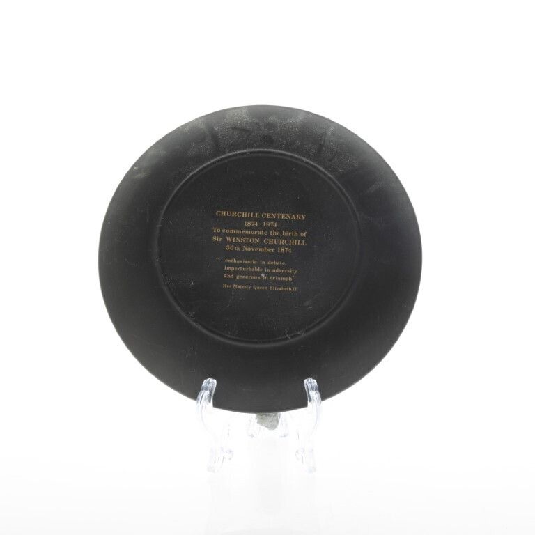 Wedgwood Black Basalt Jasperware Ceramic Porcelain Sir Winston Churchill Centenary Plate photo Home Decor