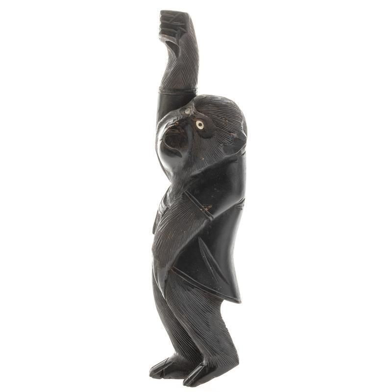 Antique Carved Ebony Wood Indian Monkey Sculpture
