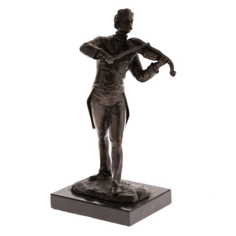 Bronze Sculpture Of A Violinist Musician