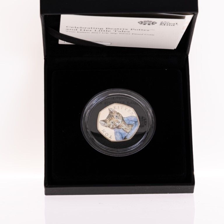 Uncirculated & Certified 2017 Royal Mint Tom Kitten Uk 50p Silver Coin From Beatrix Potter Series photo 65.0