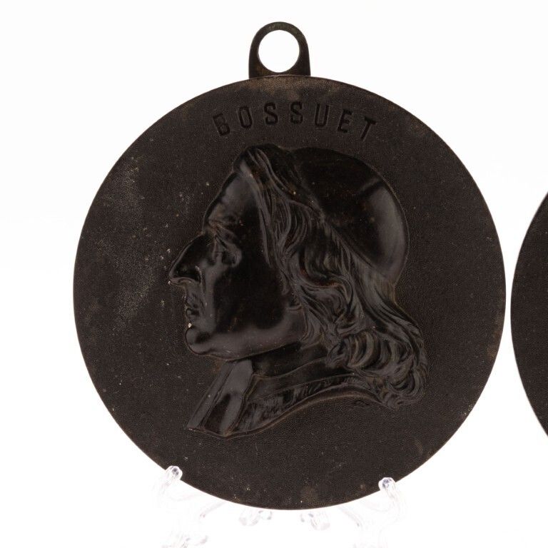 Antique Set Of Four Bois Durci Medallion Wall Portrait Plaques 19th Century photo vinterior