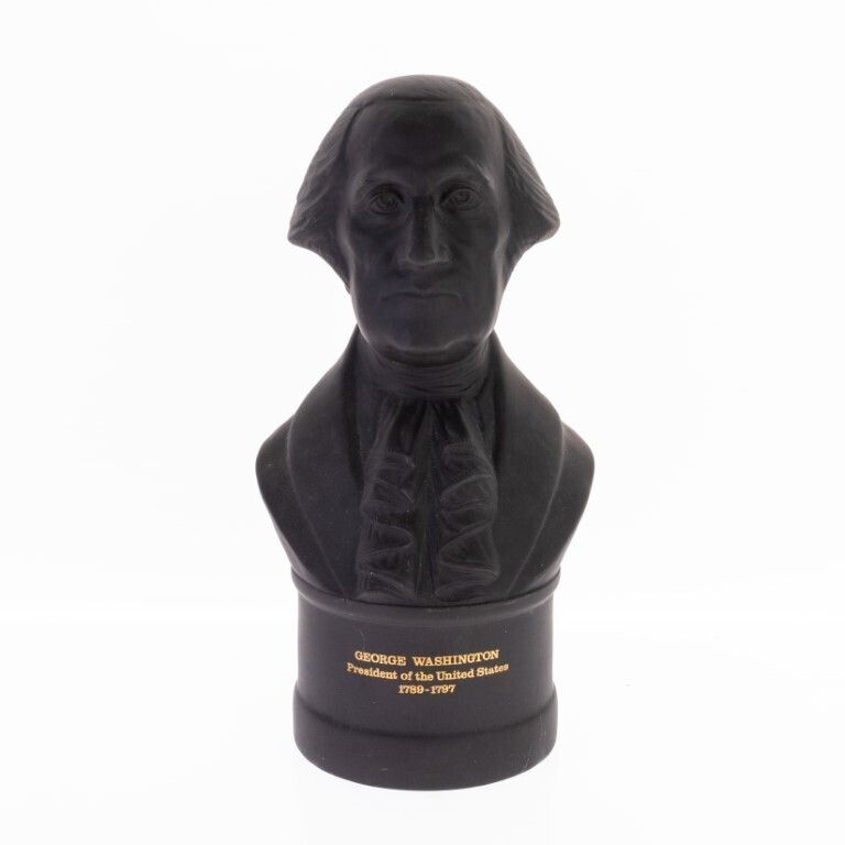 Wedgwood Black Basalt Jasperware Ceramic Porcelain Bust Of Us President George Washington