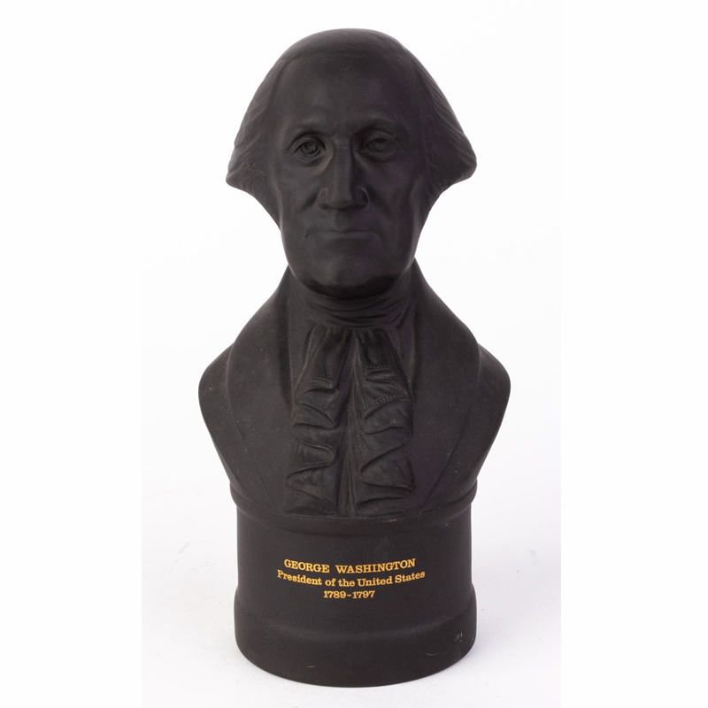 Wedgwood Black Basalt Jasperware George Washington American President Ceramic Bust