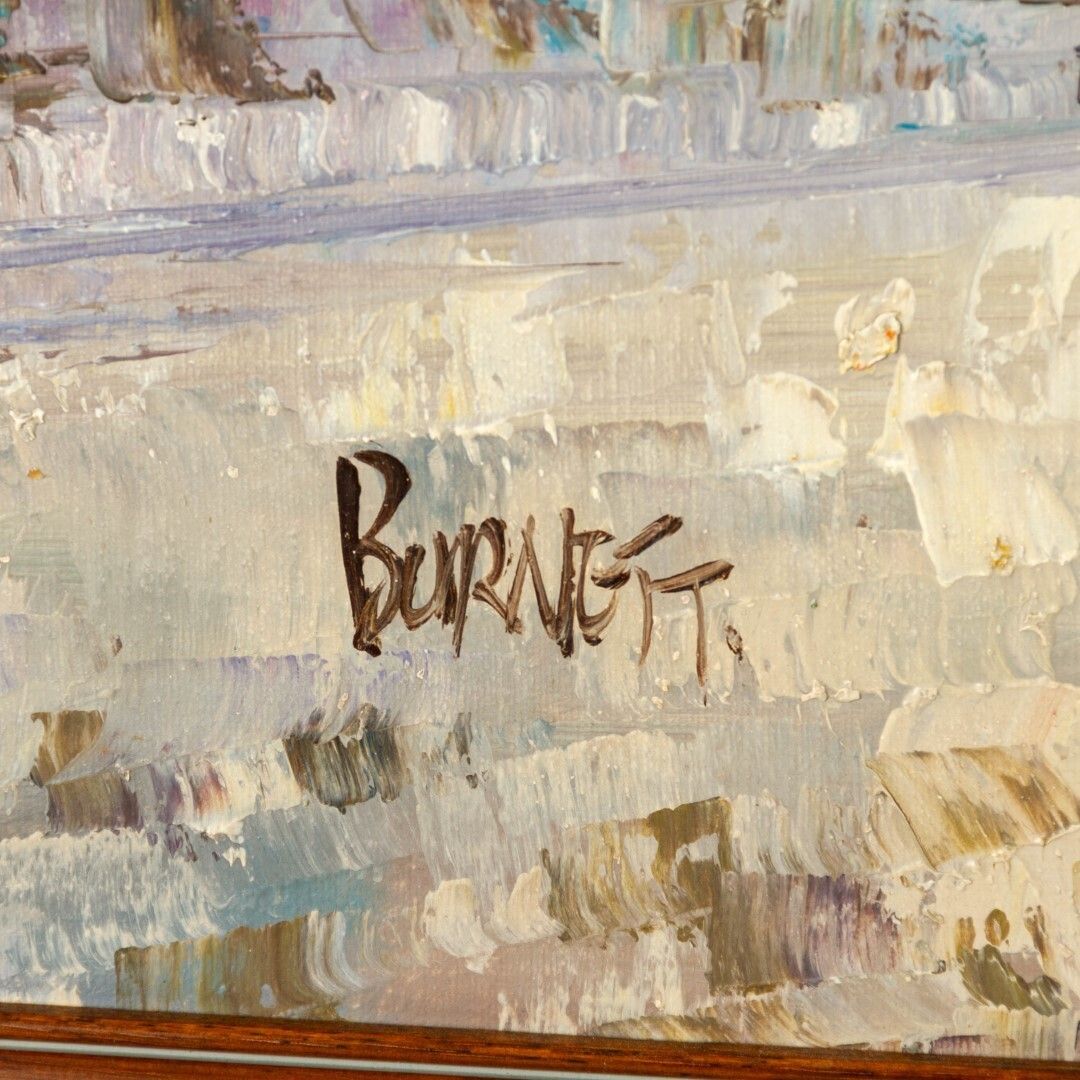 Caroline Burnett (1877 1950) Large French Parisian Impressionist Street Oil Painting Signed photo for sale