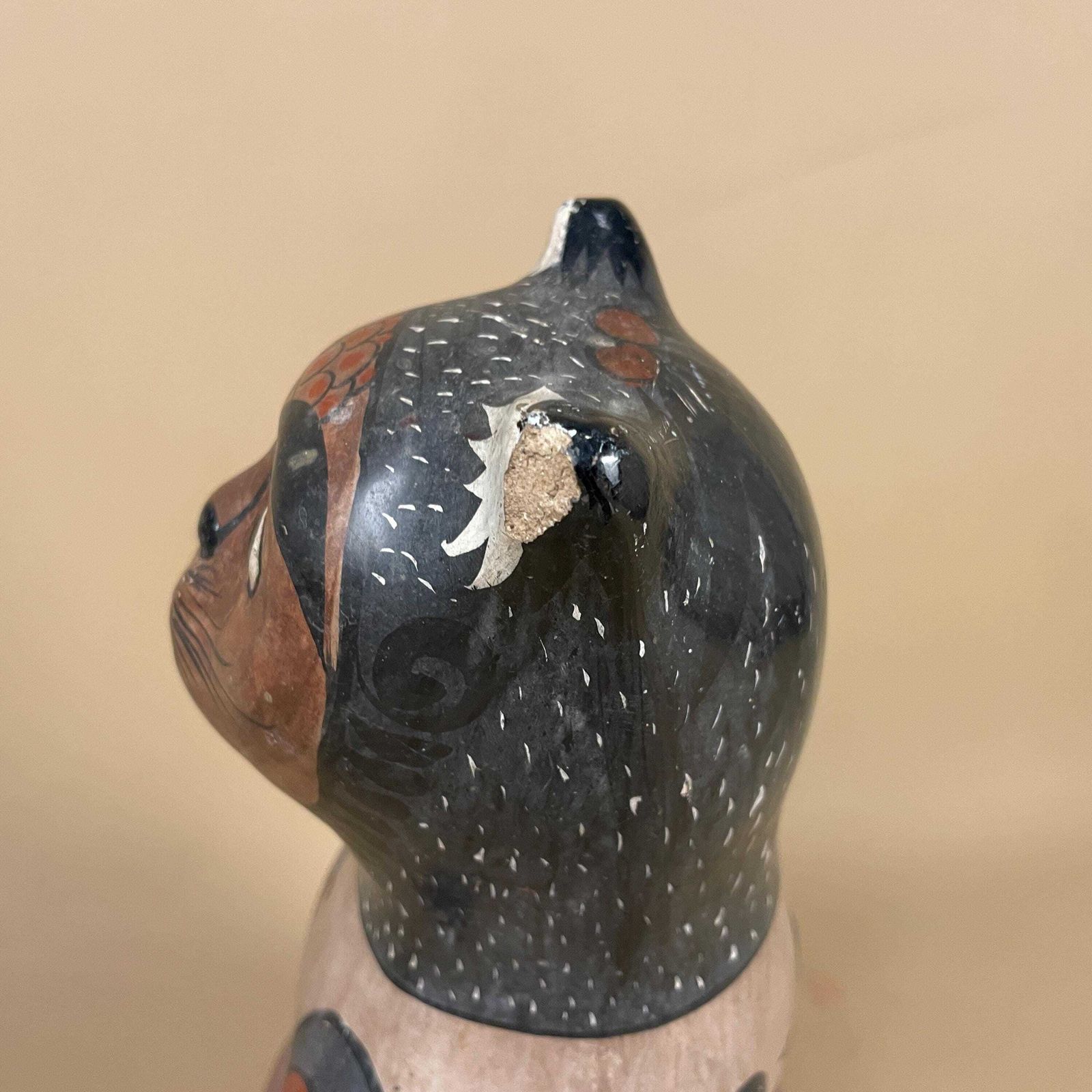 photo furniture Vintage Mexican Tonala Cat Folk Art Display Hand Painted Sculpture Statue Figurine Pottery