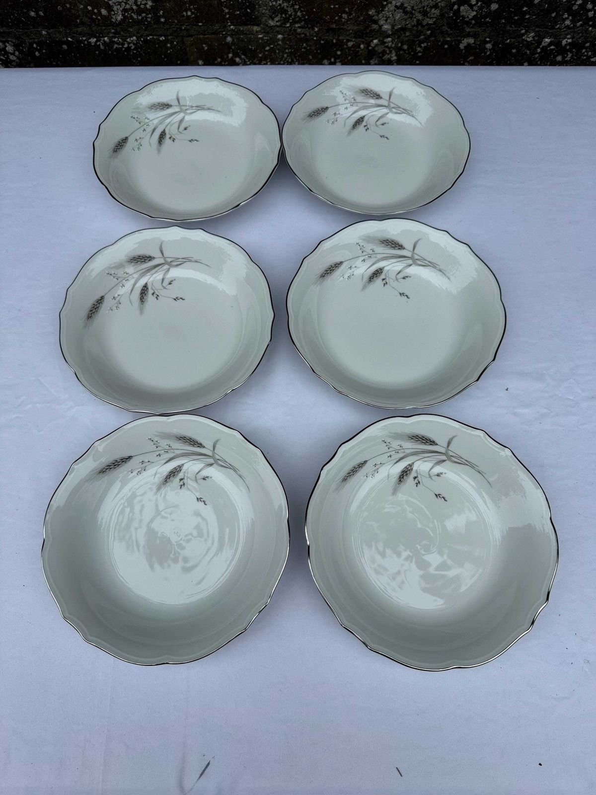 Vintage Winterling Bavarian Porcelain Dinner Service, Silver & Grey Botanical, West German China Service   40 Pieces, 6 Place + Setting Plus photo for sale