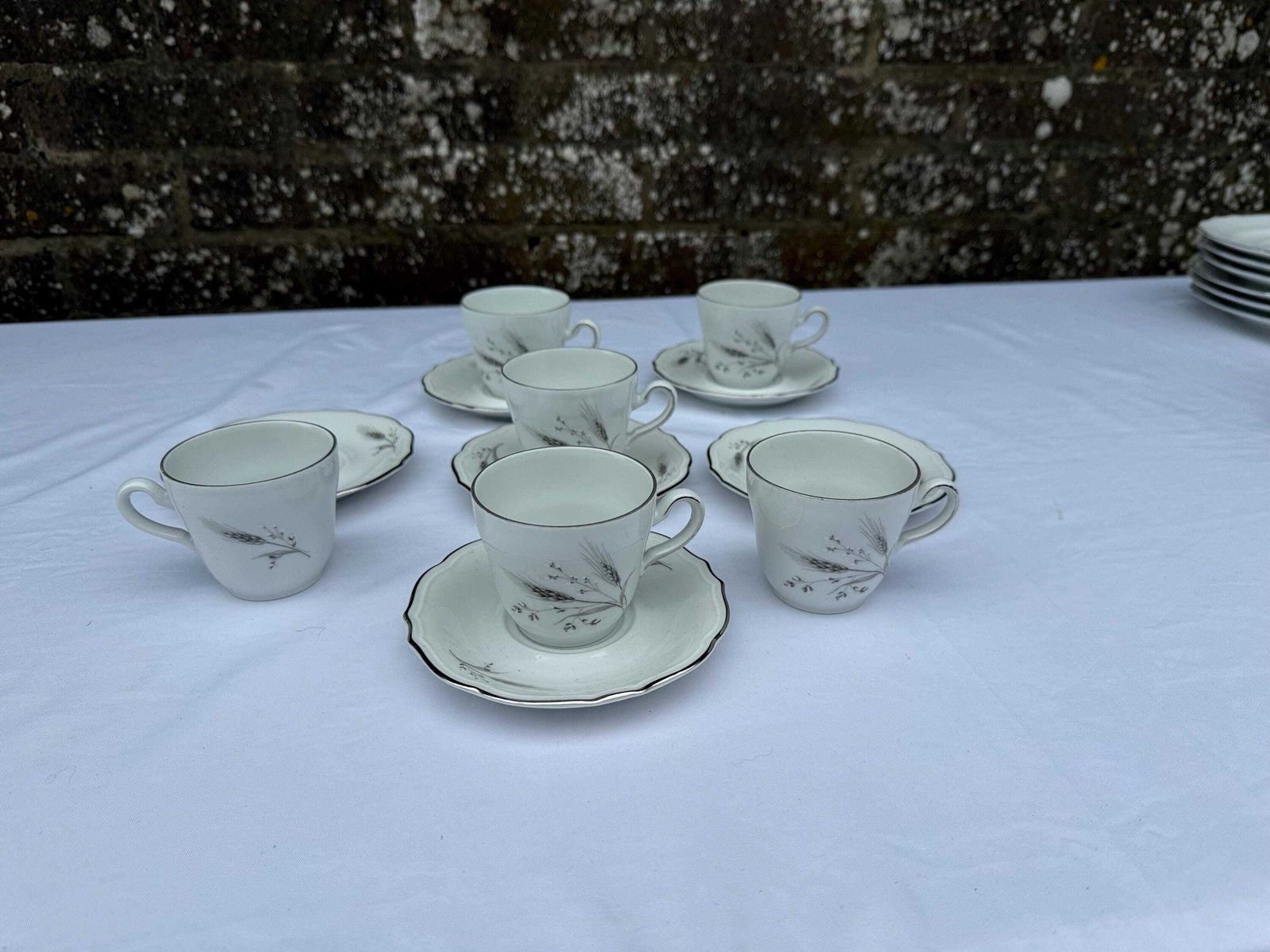 Vintage Winterling Bavarian Porcelain Dinner Service, Silver & Grey Botanical, West German China Service   40 Pieces, 6 Place + Setting Plus photo buy