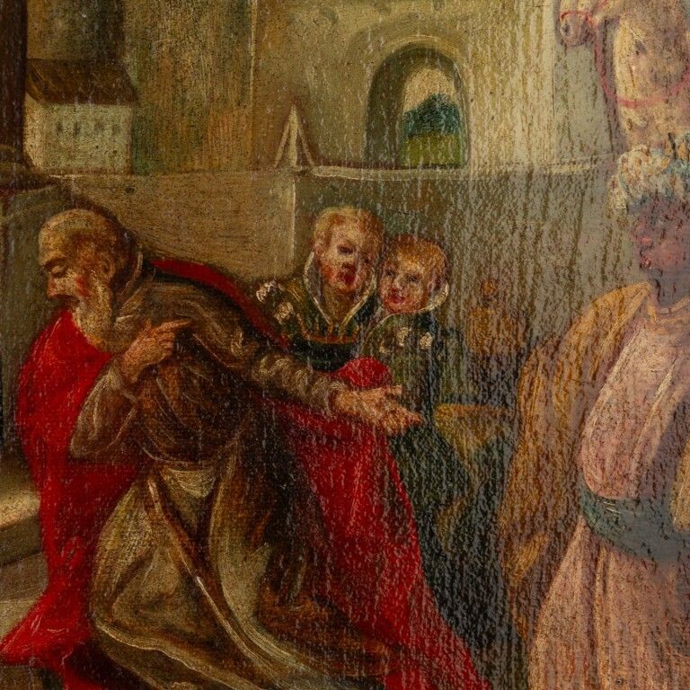 “Adoration Of The Magi” 17th Century Old Master Oil Painting photo for sale