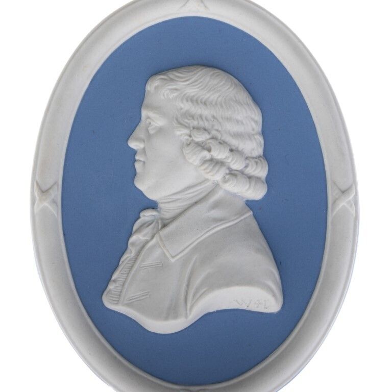 Wedgwood Blue Jasperware Ceramic Porcelain Josiah Portrait Medallion Plaque photo furniture