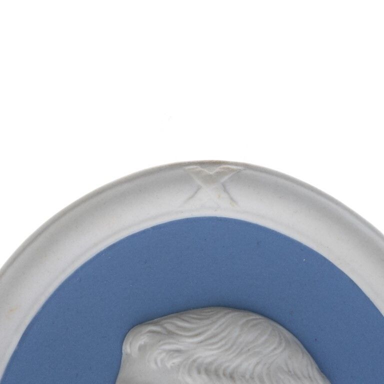 Wedgwood Blue Jasperware Ceramic Porcelain Josiah Portrait Medallion Plaque photo for sale