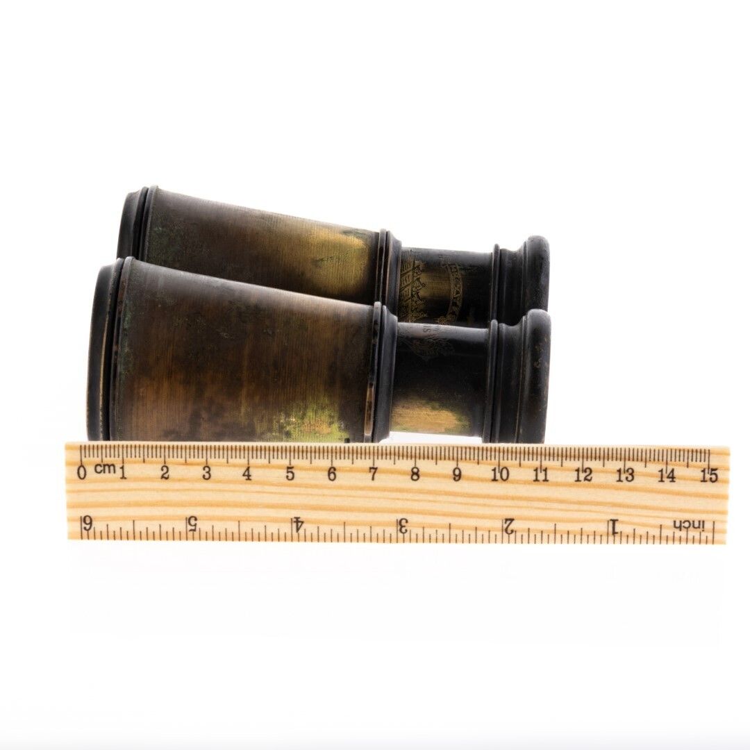 Antique Brass Engraved Regates Double Telescope Field Binoculars Early 20th Century photo for sale