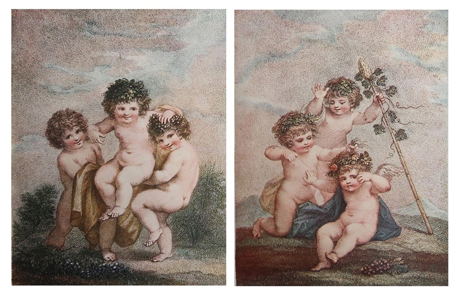 Pair Of Antique Neo Classical Bartolozzi Prints. 1907 photo furniture
