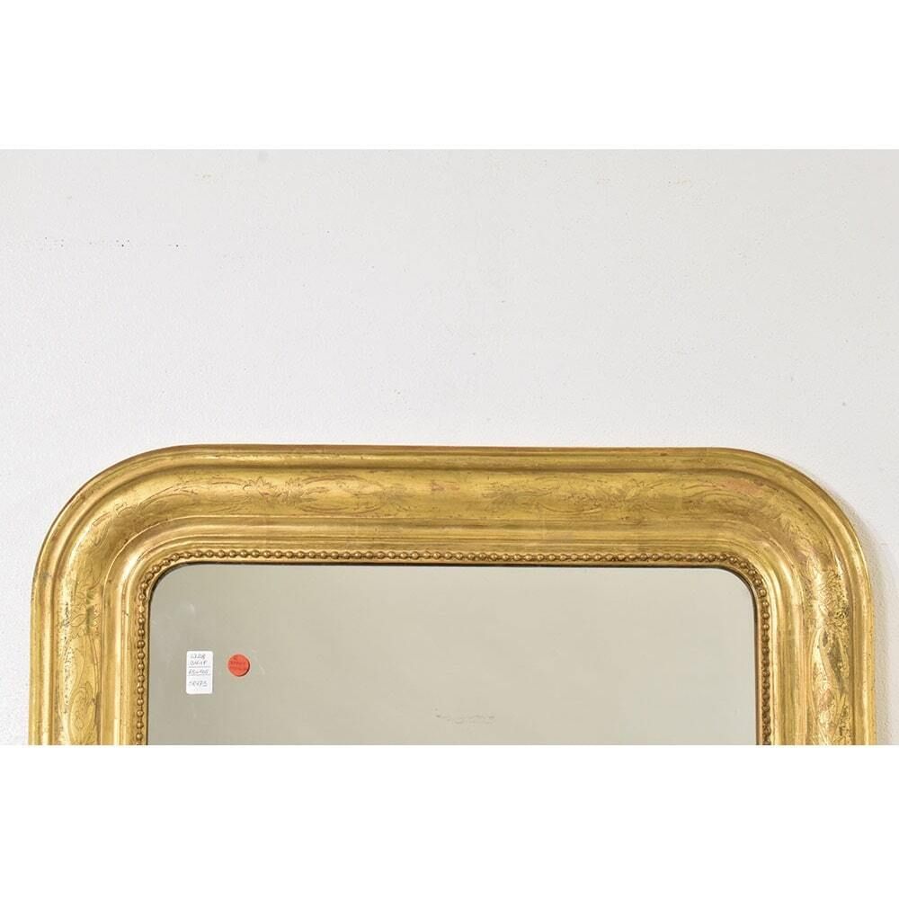 Antique Louis Philippe Mirror, Gilded Wall Mirror, Antique Gold Leaf Mirror, XIX Century photo Home Decor