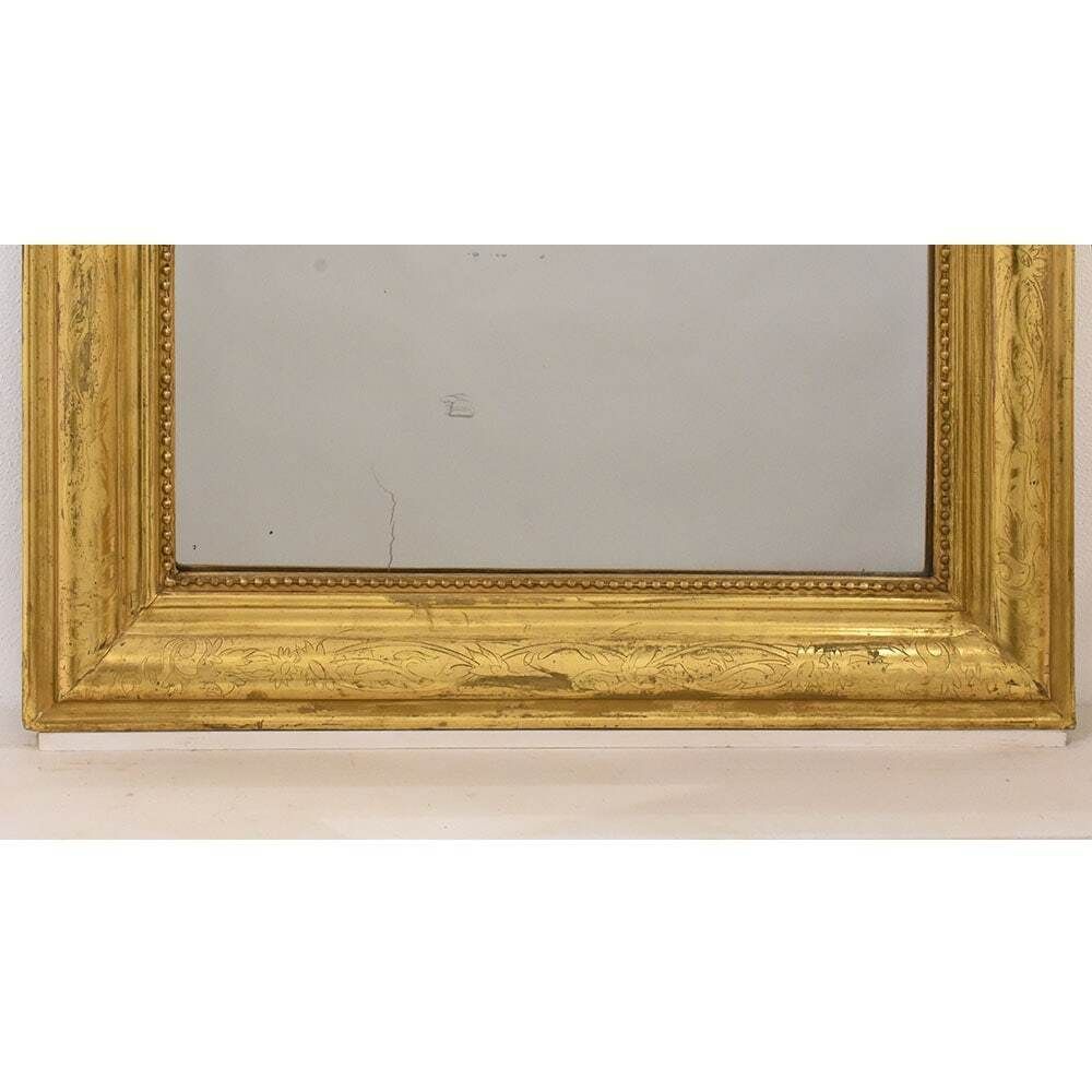Antique Louis Philippe Mirror, Gilded Wall Mirror, Antique Gold Leaf Mirror, XIX Century photo 1400.0
