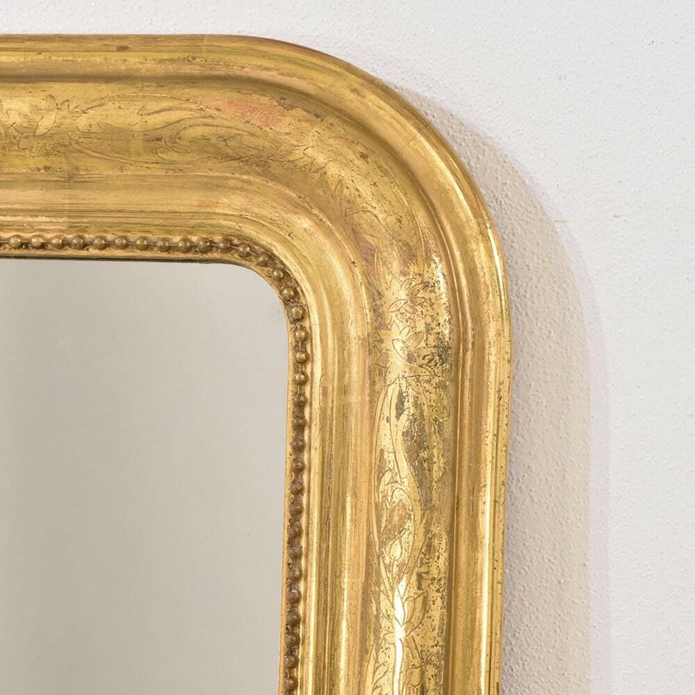Antique Louis Philippe Mirror, Gilded Wall Mirror, Antique Gold Leaf Mirror, XIX Century photo buy