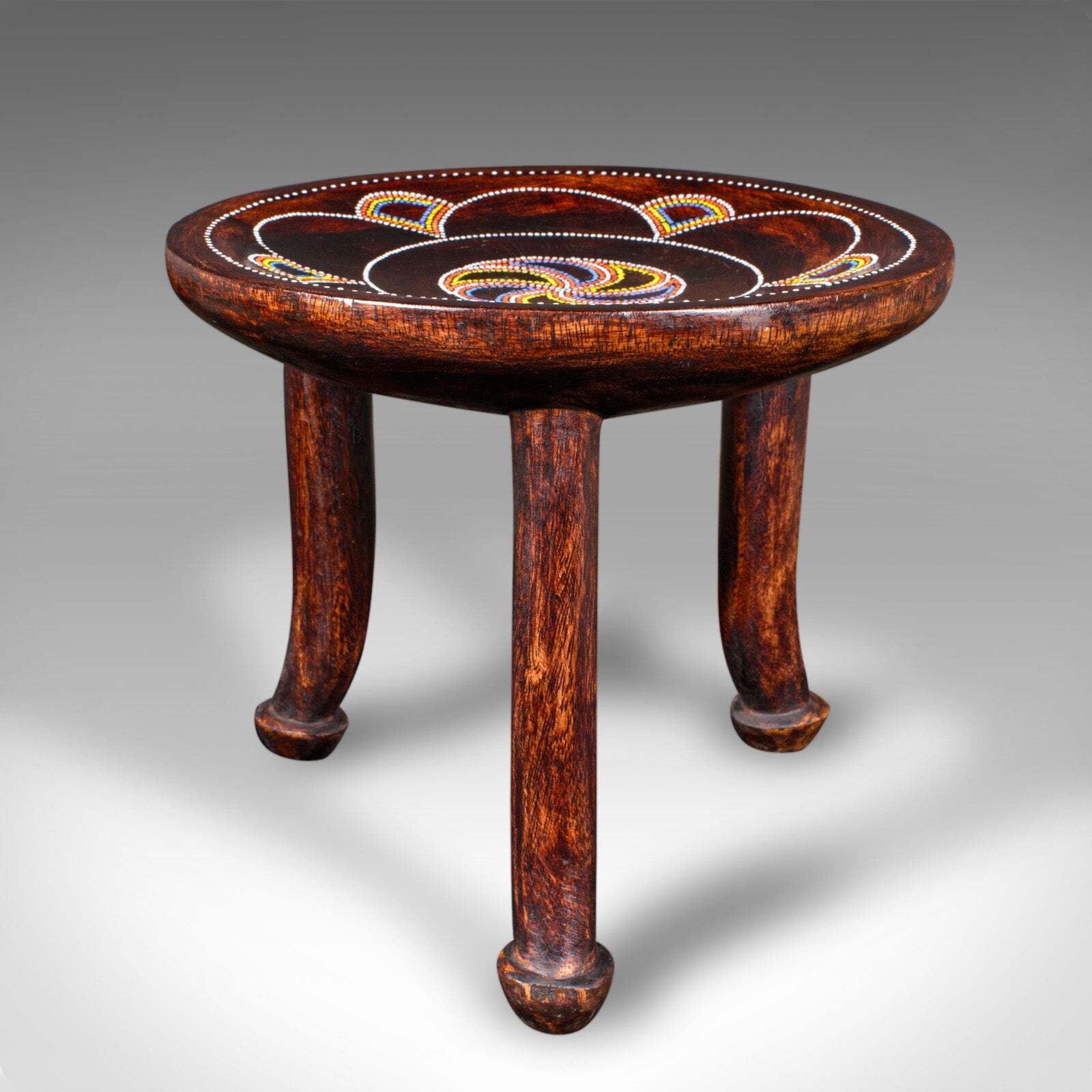 Small Antique Tribal Side Table, African, Fruitwood, Lamp, Stool, Late Victorian photo Furniture